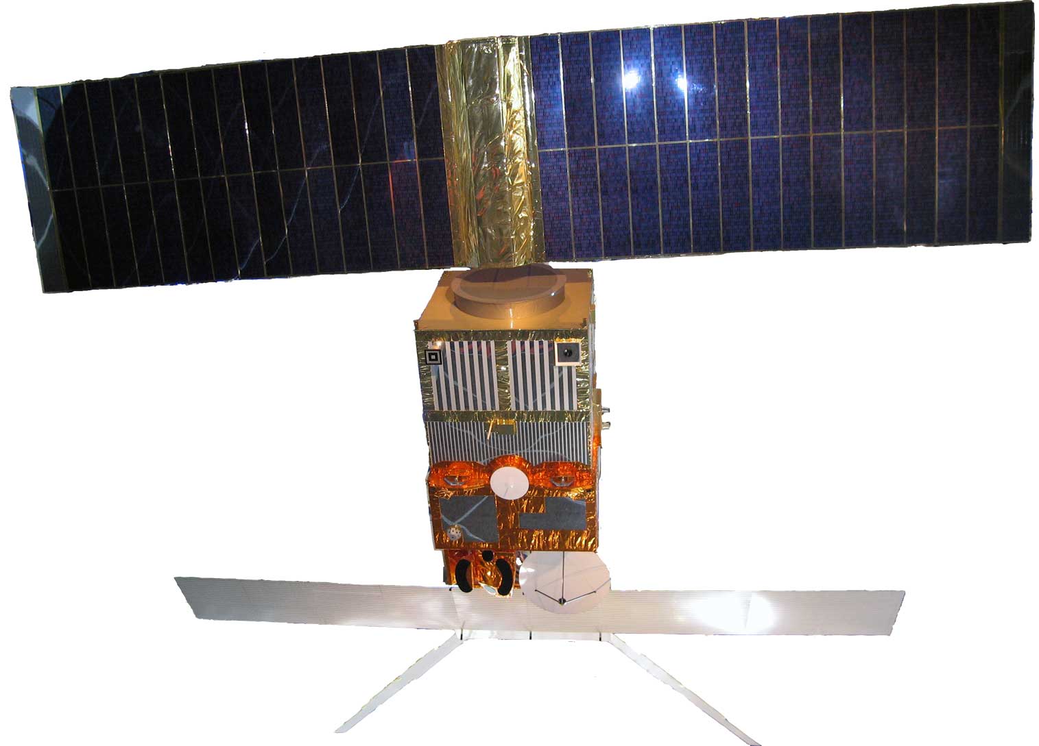 ERS-1 satellite model with sensor payload